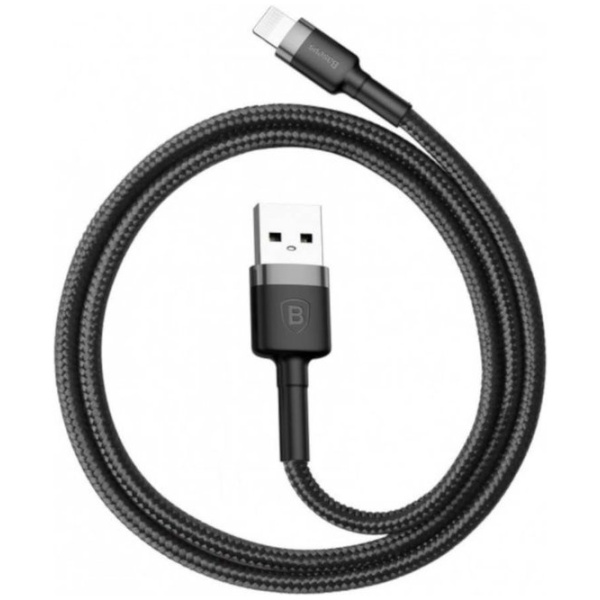 Baseus Geweven Nylon USB naar Lightning Kabel 1M - Grijs