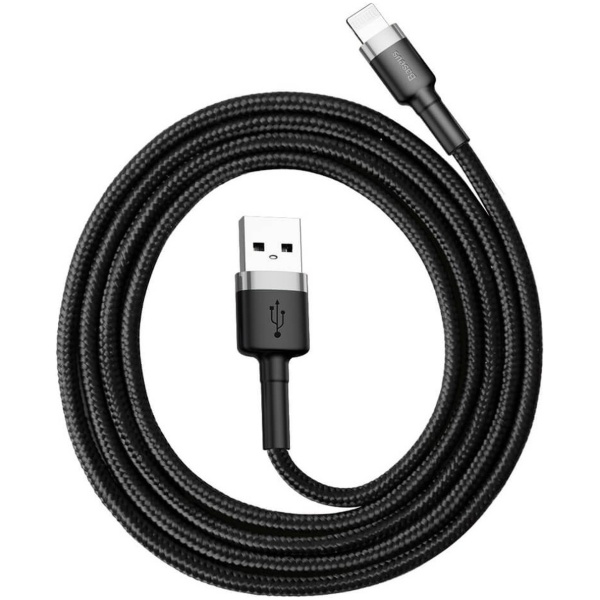 Baseus Geweven Nylon USB naar Lightning Kabel 1M - Grijs - Image 2