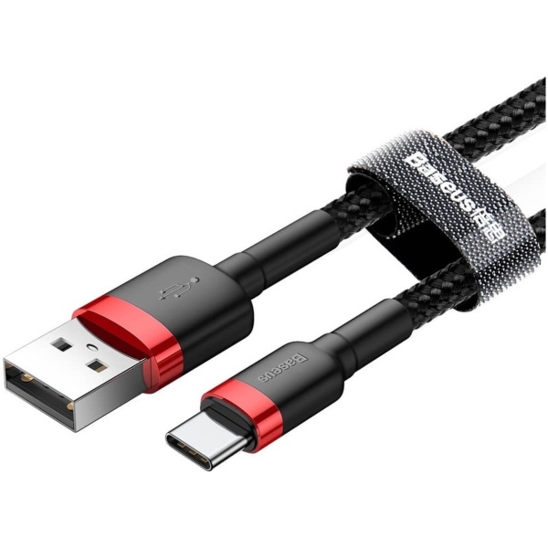 Baseus Geweven Nylon USB naar USB-C Fast Charge Kabel 0.5M Grijs - Image 5