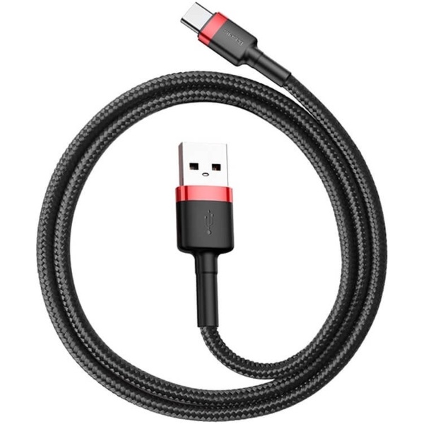 Baseus Geweven Nylon USB naar USB-C Fast Charge Kabel 0.5M Grijs - Image 6